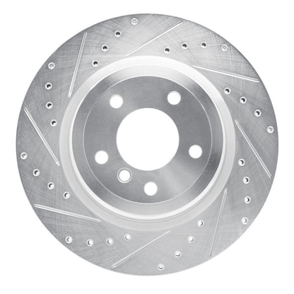 R1 Concepts R1 06-15 BMW 335I xDrive Rear Left Drilled & Slotted Silver Brake Rotor