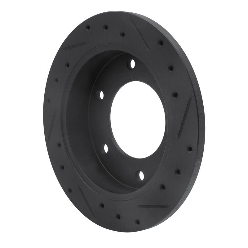 R1 Concepts R1 88-95 Isuzu AMIGO Rear Left Drilled & Slotted Black Brake Rotor