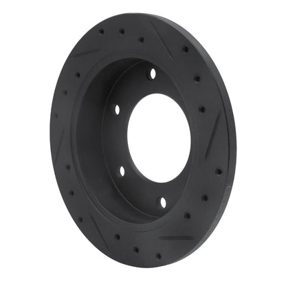 R1 Concepts R1 88-95 Isuzu AMIGO Rear Left Drilled & Slotted Black Brake Rotor