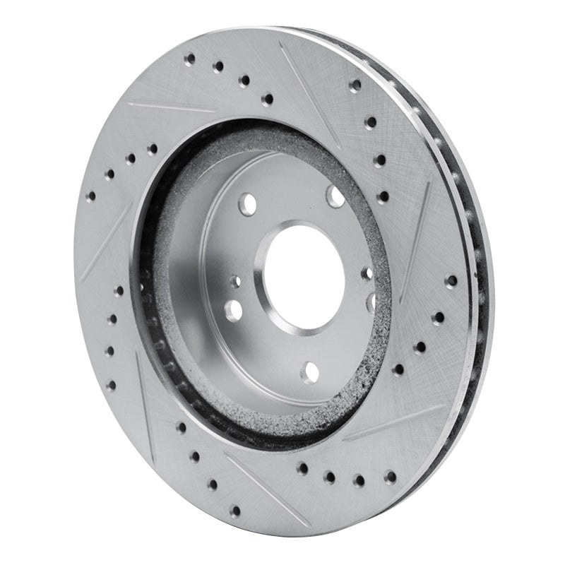 R1 Concepts R1 06-17 Suzuki Grand Vitara Front Left Drilled & Slotted Silver Brake Rotor