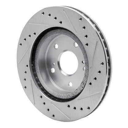 R1 Concepts R1 06-17 Suzuki Grand Vitara Front Left Drilled & Slotted Silver Brake Rotor
