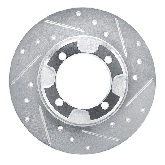 R1 Concepts R1 85-91 Dodge COLT Front Right Drilled & Slotted Silver Brake Rotor