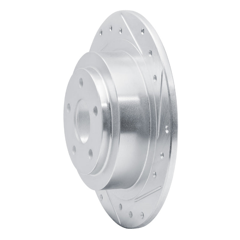 R1 Concepts R1 00-06 Subaru Legacy Rear Right Drilled & Slotted Silver Brake Rotor