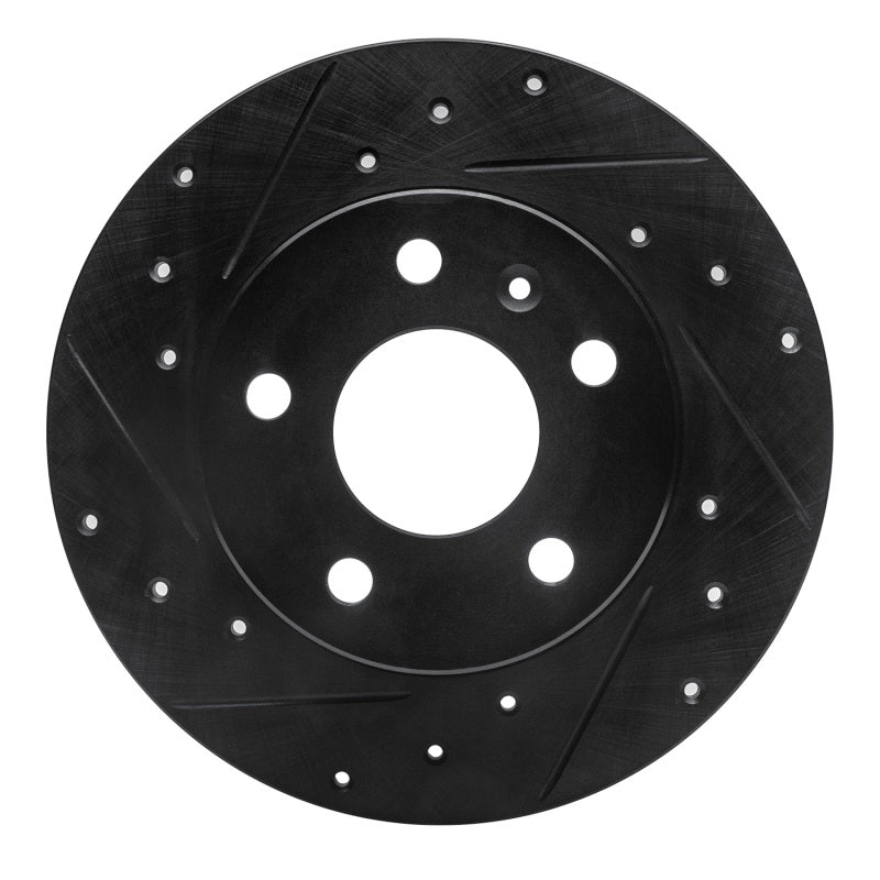 R1 Concepts R1 02-08 Chevrolet Zafira (Mexico) Rear Left Drilled & Slotted Black Brake Rotor
