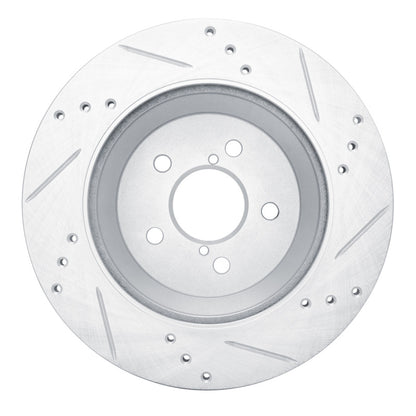 R1 Concepts R1 19-23 Subaru Crosstrek Rear Left Drilled & Slotted Silver Brake Rotor
