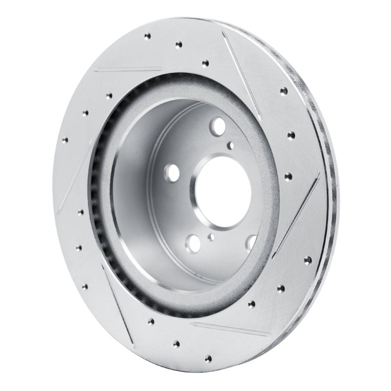 R1 Concepts R1 2021-2025 Lexus IS300 Rear Left Drilled & Slotted Silver Brake Rotor