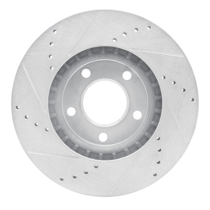 R1 Concepts R1 07-08 Ford Edge Front Right Drilled & Slotted Silver Brake Rotor