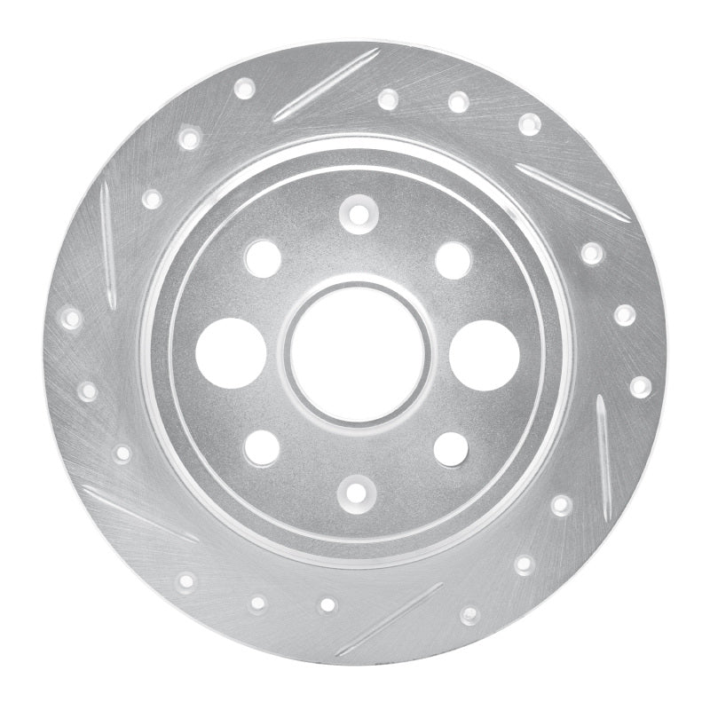 R1 Concepts R1 86-89 Acura Integra Rear Left Drilled & Slotted Silver Brake Rotor