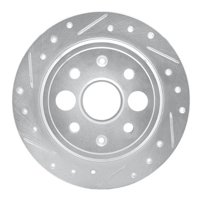 R1 Concepts R1 86-89 Acura Integra Rear Left Drilled & Slotted Silver Brake Rotor