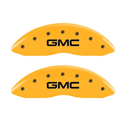 MGP 2 Caliper Covers Engraved Front GMC Yellow Finish Black Characters 2004 GMC Canyon