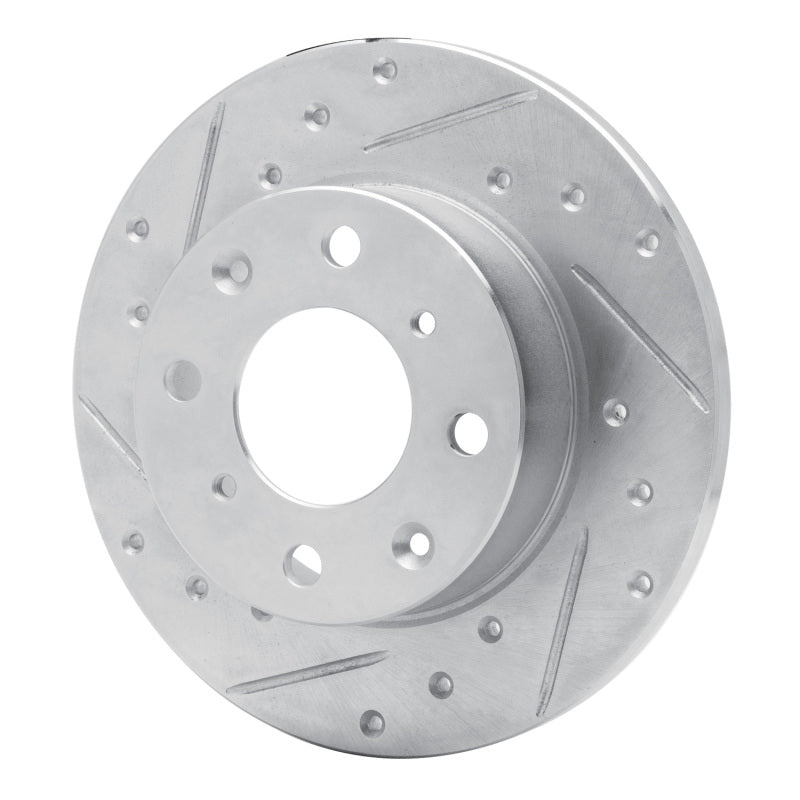 R1 Concepts R1 79-83 Honda Civic Sedan Front Left Drilled & Slotted Silver Brake Rotor