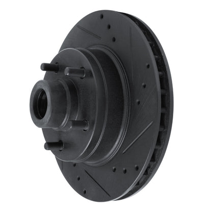 R1 Concepts R1 73-73 Ford Country Squire Front Right Drilled & Slotted Black Brake Rotor