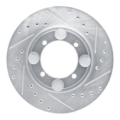 R1 Concepts R1 92-98 Hyundai TIBURON Front Right Drilled & Slotted Silver Brake Rotor