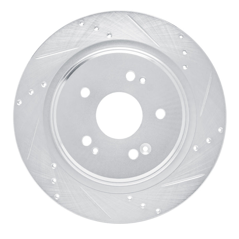 R1 Concepts R1 15-25 Acura ADX Rear Right Drilled & Slotted Silver Brake Rotor