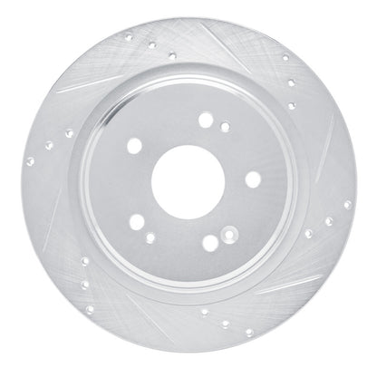 R1 Concepts R1 15-25 Acura ADX Rear Right Drilled & Slotted Silver Brake Rotor
