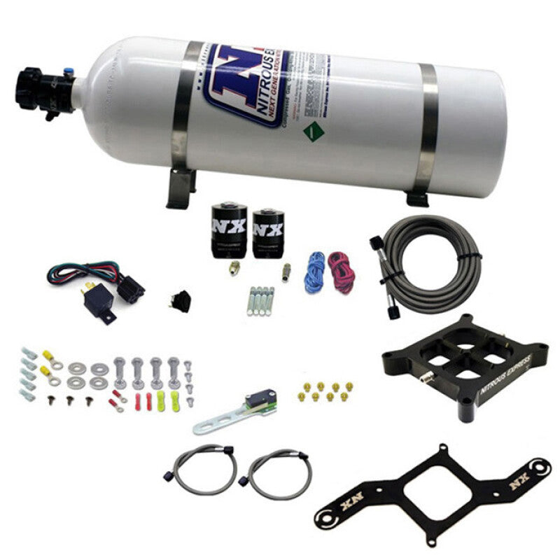 Nitrous Express 4150 Single Entry Crossbar Plate RNC Nitrous Kit (250-750HP) w/15lb Bottle