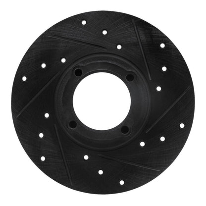 R1 Concepts R1 63-79 Austin Healey Sprite Front Right Drilled & Slotted Black Brake Rotor