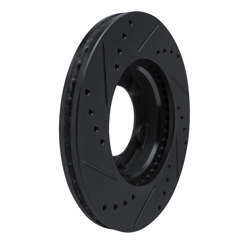 R1 Concepts R1 84-95 Toyota Pickup Front Right Drilled & Slotted Black Brake Rotor