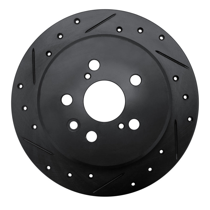 R1 Concepts R1 94-95 Toyota Celica Rear Left Drilled & Slotted Black Brake Rotor