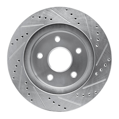 R1 Concepts R1 02-24 Dodge Ram 1500 Front Left Drilled & Slotted Silver Brake Rotor