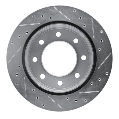 R1 Concepts R1 03-05 Chevrolet Silverado 1500 Rear Left Drilled & Slotted Silver Brake Rotor
