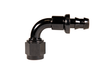 Fleece Performance Universal -8AN 90Deg to Hose Barb - Black