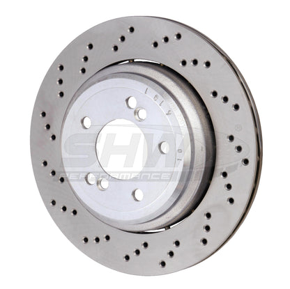 SHW Performance SHW 06-08 BMW Z4 3.2L Left Rear Cross-Drilled Lightweight Brake Rotor (34212282303)