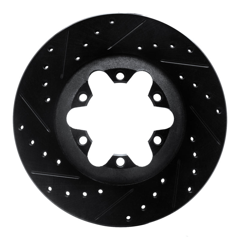 R1 Concepts R1 04-08 Chevrolet Colorado Front Left Drilled & Slotted Black Brake Rotor