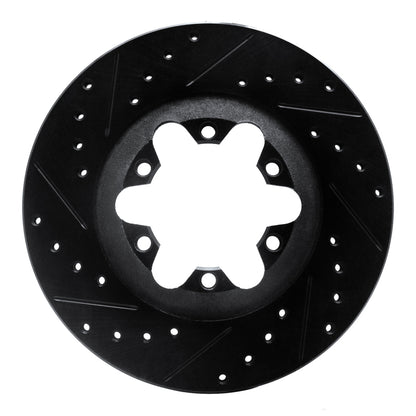 R1 Concepts R1 04-08 Chevrolet Colorado Front Left Drilled & Slotted Black Brake Rotor