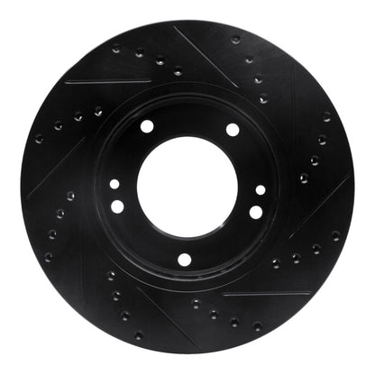 R1 Concepts R1 03-06 Kia Sorento Front Left Drilled & Slotted Black Brake Rotor