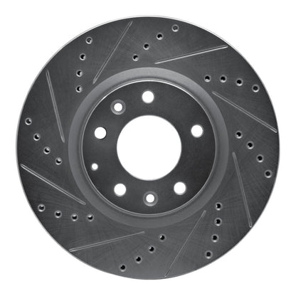 R1 Concepts R1 04-08 Mazda RX-8 Front Left Drilled & Slotted Silver Brake Rotor