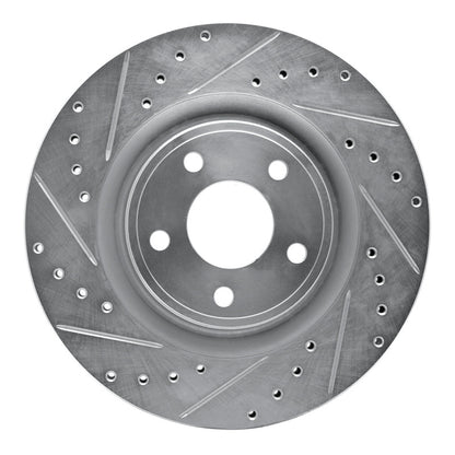 R1 Concepts R1 07-10 Chevrolet COBALT Front Left Drilled & Slotted Silver Brake Rotor