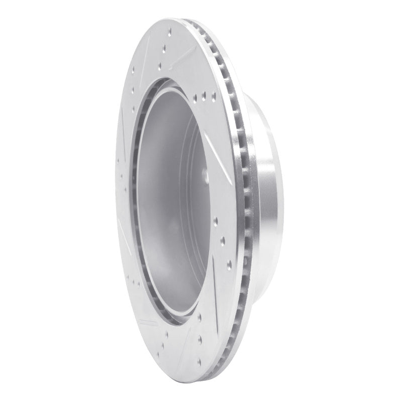 R1 Concepts R1 06-20 Lexus IS250 Rear Right Drilled & Slotted Silver Brake Rotor