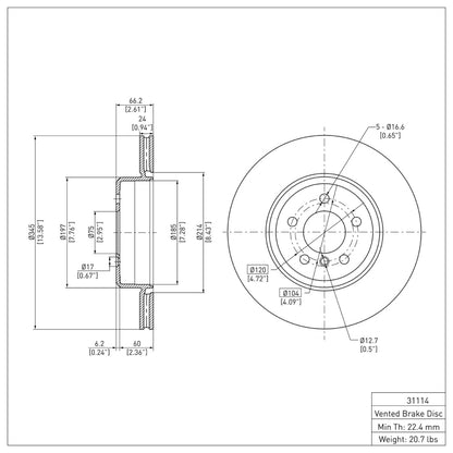 DFC 13-21 BMW 440I xDrive CONVERTIBLE Rear Brake Rotor