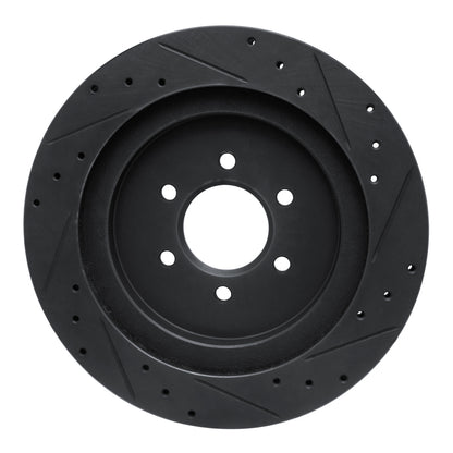 R1 Concepts R1 92-02 Dodge Viper Rear Left Drilled & Slotted Black Brake Rotor