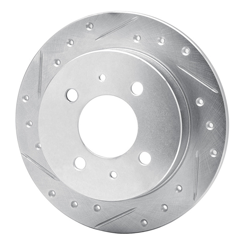 R1 Concepts R1 92-96 Dodge COLT Rear Left Drilled & Slotted Silver Brake Rotor