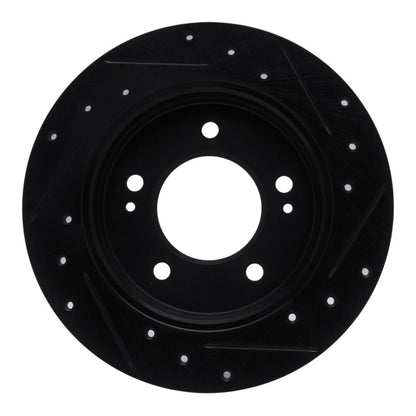 R1 Concepts R1 17-25 Hyundai Elantra GT Rear Left Drilled & Slotted Black Brake Rotor