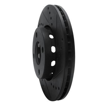 R1 Concepts R1 90-91 Audi 90 Quattro Front Right Drilled & Slotted Black Brake Rotor