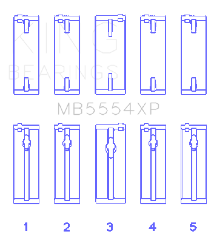 King Engine Bearings Toyota 3SGTE (Size 0.25mm) Performance Main Bearing Set