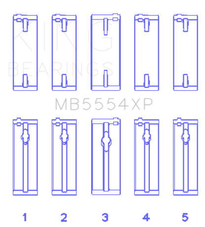 King Engine Bearings Toyota 3SGTE (Size 0.25mm) Performance Main Bearing Set