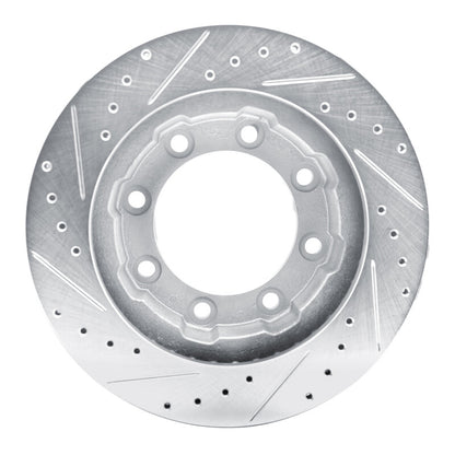 R1 Concepts R1 77-00 Chevrolet V30 & V3500 Pickup Front Right Drilled & Slotted Silver Brake Rotor