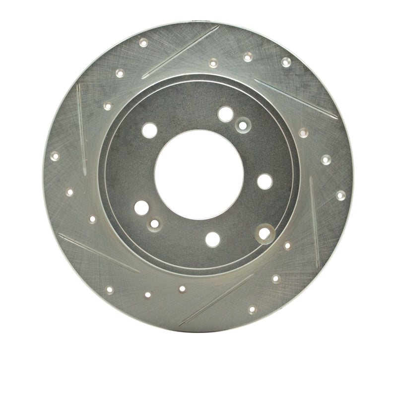 R1 Concepts R1 05-20 Hyundai TUCSON Rear Left Drilled & Slotted Silver Brake Rotor
