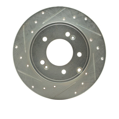 R1 Concepts R1 05-20 Hyundai TUCSON Rear Left Drilled & Slotted Silver Brake Rotor