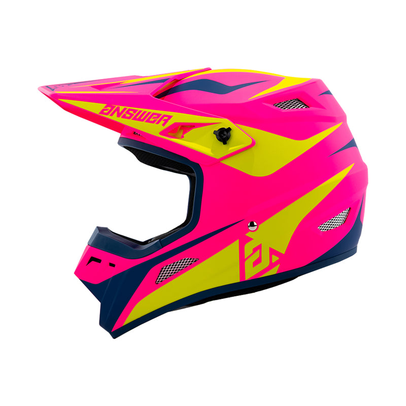 Answer 26 AR1 Mototown Helmet Matte Pink/Hyper Acid/Dark Blue - Medium