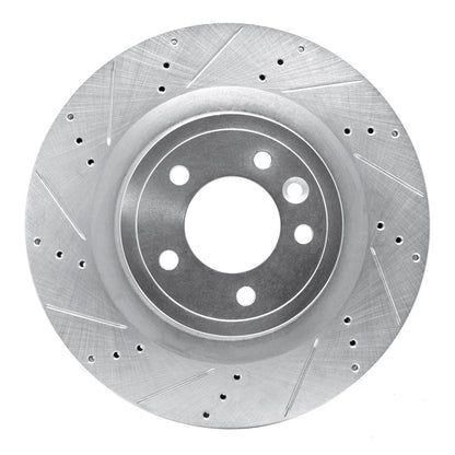 R1 Concepts R1 14-24 Land Rover Range Rover Rear Left Drilled & Slotted Silver Brake Rotor