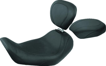 Mustang Motorcycle Mustang 06-17 Harley Dyna Wide Tripper Solo Seat w/Driver Backrest - Black