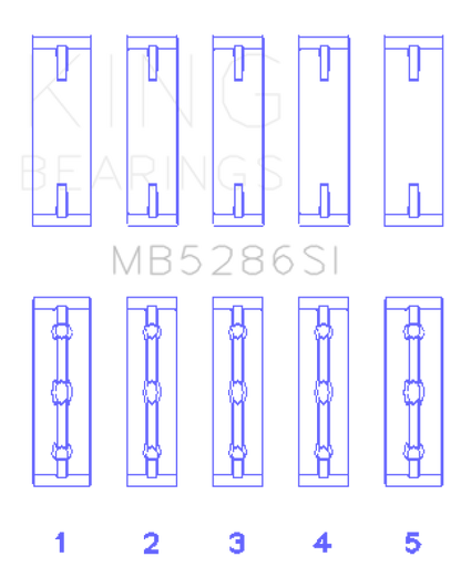 King Engine Bearings Toyota 1Uz-Fe/2Uz-Fe/3Uz-Fe (Size +0.25mm) Main Bearing Set