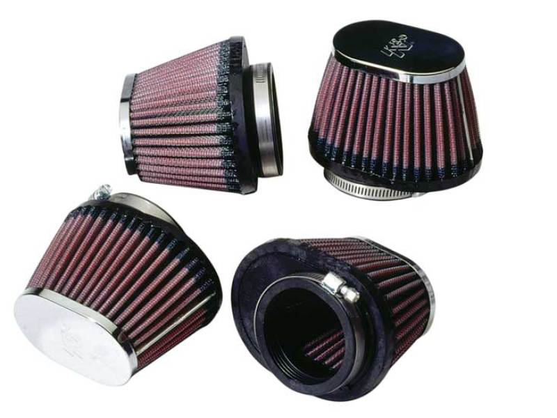 K&N Engineering K&N Universal Chrome Oval Tapered Filter 2.125inFlgID x 4inBOL x 3inBOW x 3inTOL x 2inTOW x 2.75inH