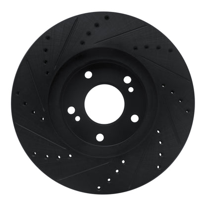 R1 Concepts R1 97-01 Infiniti Q45 Front Right Drilled & Slotted Black Brake Rotor