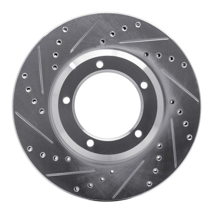 R1 Concepts R1 90-16 Land Rover Defender 90 Front Left Drilled & Slotted Silver Brake Rotor
